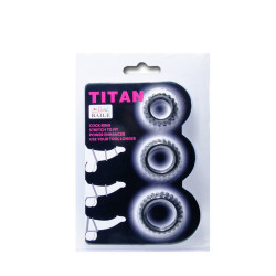 BAILE - TITAN SET 3STK COCKRING SCHWARZ 2.8 + 2.4 + 1.9 CM – Produktansicht 5