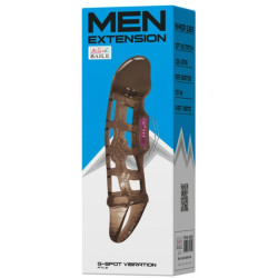 BAILE - PENISVERLNGERUNGSHÜLSE MIT VIBRATION UND RIEMEN 13.5 CM – Produktansicht 2