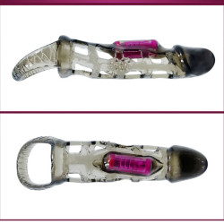 BAILE - PENISVERLNGERUNGSHÜLSE MIT VIBRATION UND RIEMEN 13.5 CM – Produktansicht 3