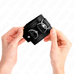 KINK - 3 D-RING HANDGELENKFESSELN VERSTELLBAR SCHWARZ 17,5-25 CM X 6 CM – Produktansicht 4
