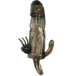 BAILE - BRAVE MAN PENISHÜLLE MIT KLITORIS UND ANALSTIMULATION DOPPELTE KUGEL SCHWARZ 16.5 CM – Produktansicht 3