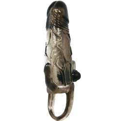 BAILE - BRAVE MAN PENISHÜLLE MIT KLITORIS UND ANALSTIMULATION DOPPELTE KUGEL SCHWARZ 16.5 CM – Produktansicht 4