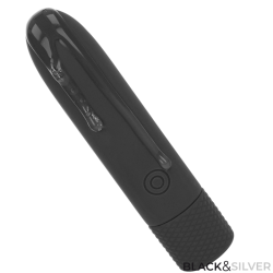 BLACK & SILVER - GERI USB WIEDERAUFLADBARER VIBRIERENDER BULLET 8 VIBRATIONEN SCHWARZ 10 X 2,2 CM – Produktansicht 3