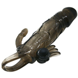 BAILE - BRAVE MAN PENISHÜLLE MIT KLITORIS UND ANALSTIMULATION DOPPELTE KUGEL SCHWARZ 16.5 CM – Produktansicht 5