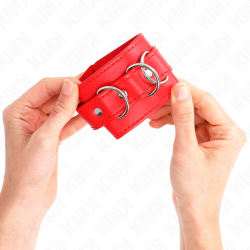 KINK - 3 D-RING HANDGELENKFESSELN VERSTELLBAR ROT 17,5-25 CM X 6 CM – Produktansicht 4