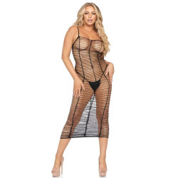 LEG AVENUE - HORIZONTALES NETZ-MAXIKLEID, EINE GRÖSSE – Produktansicht 2