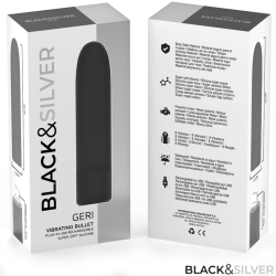 BLACK & SILVER - GERI USB WIEDERAUFLADBARER VIBRIERENDER BULLET 8 VIBRATIONEN SCHWARZ 10 X 2,2 CM – Produktansicht 7