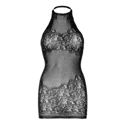 LEG AVENUE - STRASS NECKHOLDER-MINIKLEID, EINHEITSGRößE- SCHWARZ – Produktansicht 3