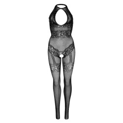 LEG AVENUE - SEAMLESS FISHNET BODYSTOCKING, EINE GRÖSSE - SCHWARZ – Produktansicht 3