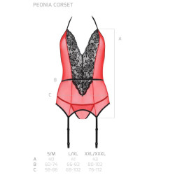 PASSION - PEONIA KORSETT EROTISCHE LINIE ROT – Produktansicht 6