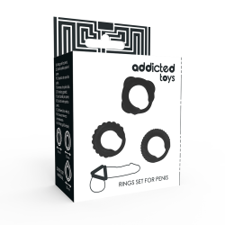 ADDICTED TOYS - C-RING-SET SCHWARZ – Produktansicht 4