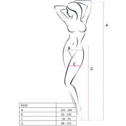 PASSION - S030 STRUMPFHOSE MIT SCHWARZEM GARTER, EINE GRÖSSE – Produktansicht 7