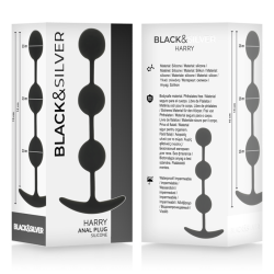 BLACK&SILVER - HARRY ANAL-ROSENKRANZ 3 SILIKONKUGELN 14 CM – Produktansicht 5
