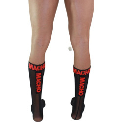 MACHO - DÜNNE SOCKEN EINHEITSGRÖSSE SCHWARZ/ROT – Produktansicht 2