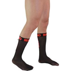 MACHO - DÜNNE SOCKEN EINHEITSGRÖSSE SCHWARZ/ROT – Produktansicht 3