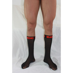 MACHO - DÜNNE SOCKEN EINHEITSGRÖSSE SCHWARZ/ROT – Produktansicht 4