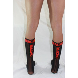 MACHO - DÜNNE SOCKEN EINHEITSGRÖSSE SCHWARZ/ROT – Produktansicht 5