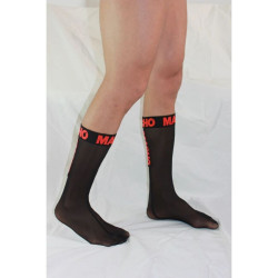 MACHO - DÜNNE SOCKEN EINHEITSGRÖSSE SCHWARZ/ROT – Produktansicht 6