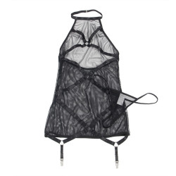 SUBLLIME - TRANSPARENTES NECKHOLDER-KLEID SCHWARZ – Produktansicht 4