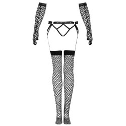 LIVCO CORSETTI FASHION - NEMALIA SET STRUMPFHALTER + STRÜMPFE + HANDSCHUHE SCHWARZ – Produktansicht 5