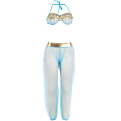 SUBBLIME - BLAUES DESSOUS-SET IM INDISCHEN STIL S/M – Produktansicht 4