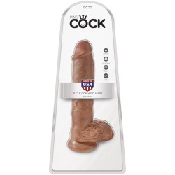 KING COCK - REALISTISCHER PENIS MIT KUGELN 19.8 CM KARAMELL – Produktansicht 6
