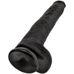 KING COCK - REALISTISCHER PENIS MIT EIER 30.5 CM SCHWARZ – Produktansicht 4
