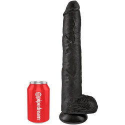 KING COCK - REALISTISCHER PENIS MIT EIER 30.5 CM SCHWARZ – Produktansicht 5