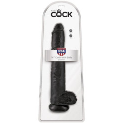 KING COCK - REALISTISCHER PENIS MIT EIER 30.5 CM SCHWARZ – Produktansicht 6