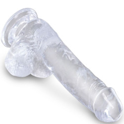KING COCK - CLEAR REALISTISCHER PENIS MIT EIEREN 13.5 CM TRANSPARENT – Produktansicht 3