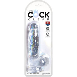 KING COCK - CLEAR REALISTISCHER PENIS MIT EIEREN 13.5 CM TRANSPARENT – Produktansicht 5