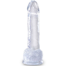 KING COCK - CLEAR REALISTISCHER PENIS MIT EIEREN 15.2 CM TRANSPARENT – Produktansicht 2