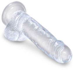 KING COCK - CLEAR REALISTISCHER PENIS MIT EIEREN 15.2 CM TRANSPARENT – Produktansicht 3