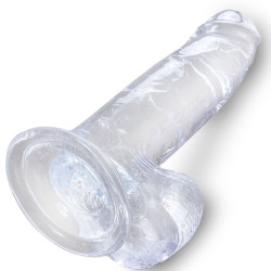 KING COCK - CLEAR REALISTISCHER PENIS MIT EIEREN 15.2 CM TRANSPARENT – Produktansicht 4
