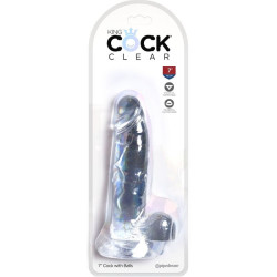 KING COCK - CLEAR REALISTISCHER PENIS MIT EIEREN 15.2 CM TRANSPARENT – Produktansicht 5