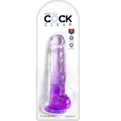 KING COCK - CLEAR REALISTISCHER PENIS MIT KUGELN 16.5 CM LILA – Produktansicht 2
