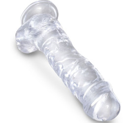 KING COCK - CLEAR REALISTISCHER PENIS MIT EIEREN 16.5 CM TRANSPARENT – Produktansicht 3