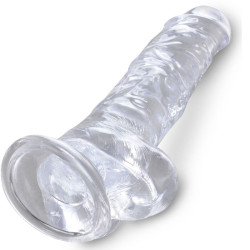 KING COCK - CLEAR REALISTISCHER PENIS MIT EIEREN 16.5 CM TRANSPARENT – Produktansicht 4