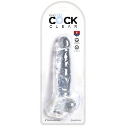KING COCK - CLEAR REALISTISCHER PENIS MIT EIEREN 16.5 CM TRANSPARENT – Produktansicht 5