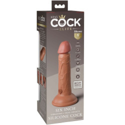KING COCK - ELITE REALISTISCHER DILDO MIT VIBRATION UND SILIKON 15.2 CM KARAMELL – Produktansicht 5