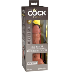 KING COCK - ELITE REALISTISCHER DILDO MIT VIBRATION UND SILIKON 15.2 CM KARAMELL – Produktansicht 6