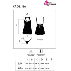 LIVCO CORSETTI FASHION - KROLINA LC 90734 CHEMISE + TANGA SCHWARZ – Produktansicht 4