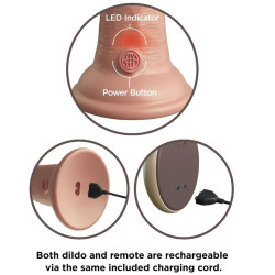 KING COCK - ELITE REALISTISCHER DILDO VIBRATOR & SILIKON FERNBEDIENUNG 23 CM – Produktansicht 3