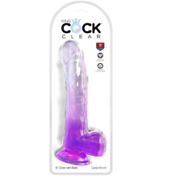 KING COCK - CLEAR DILDO MIT HODEN 20.3 CM LILA – Produktansicht 2