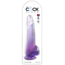 KING COCK - CLEAR DILDO MIT HODEN 19 CM LILA – Produktansicht 2