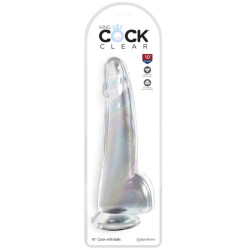 KING COCK - CLEAR DILDO MIT HODEN 19 CM TRANSPARENT – Produktansicht 2