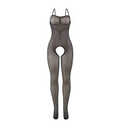 SUBBLIME - 951726 SCHWARZER ELASTISCHER NETZ-BODYSTOCKING MIT SCHRITTFREIEM UNTERTEIL EINE GRÖSSE – Produktansicht 4
