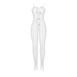 SUBBLIME - 951740 BODYSTOCKING WEISSES NETZ MIT SCHLEIFEN IM SCHRITT EINE GRÖSSE – Produktansicht 5