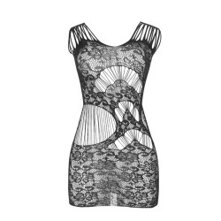 SUBBLIME - 951771 LANGER KLEID MIT OFFENEM RÜCKEN MIT NETZ SCHWARZ EINE GRÖSSE – Produktansicht 3