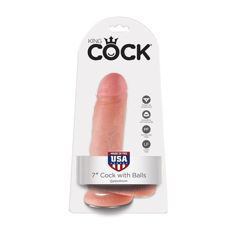 KING COCK - 7 DILDO FLEISCH MIT EIER 17.8 CM
